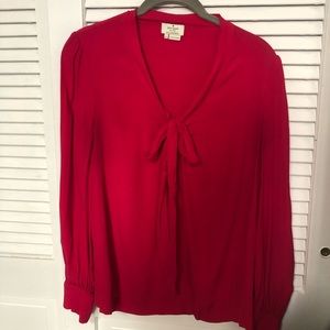 Kate Spade pink tie blouse